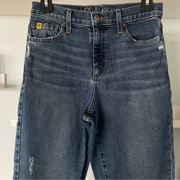 Yoga Jeans High-waisted Medium Blue Tapered Leg Mildly Distressed Jeans - Picture 3 of 12